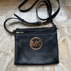 Michael Kors Black and Gold Small Crossbody Bag
